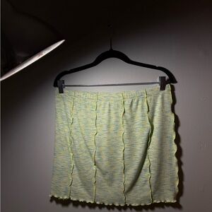 Stylish Highlighter Green Skirt